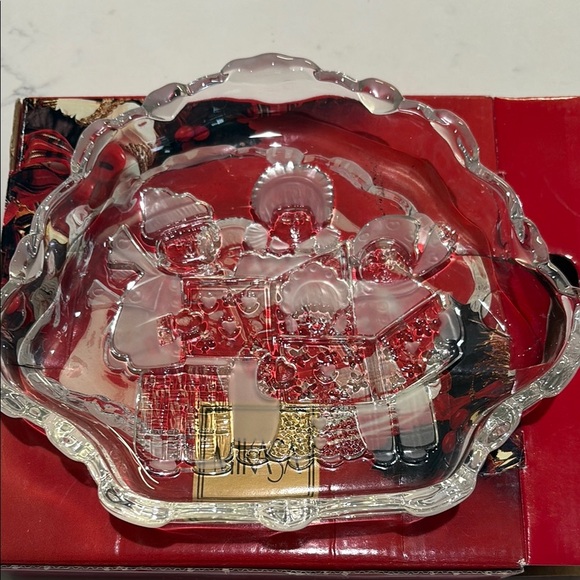 Mikasa Clear Crystal Snowman Dish - Picture 4 of 5
